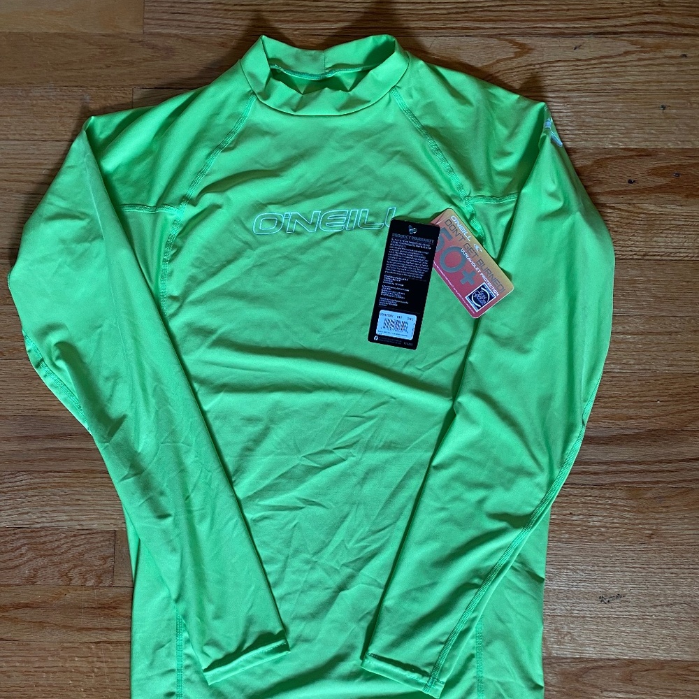 O’Neill Neon Green Rashguard NWT! Men’s XXL